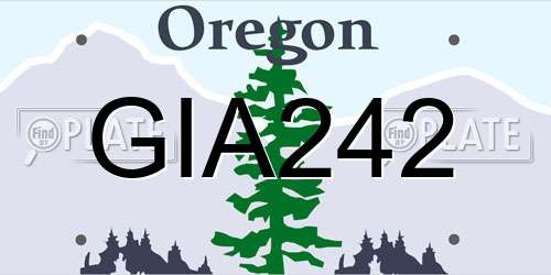 GIA242 Oregon License Plate