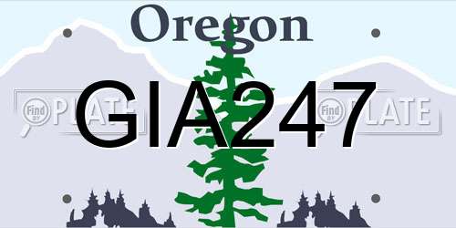 GIA247 Oregon License Plate