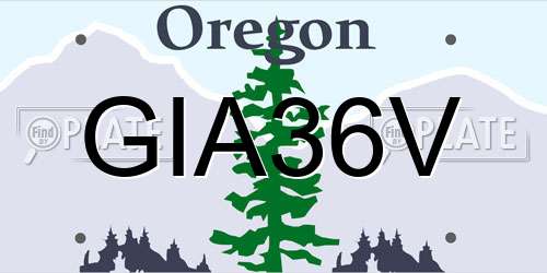 GIA36V Oregon License Plate