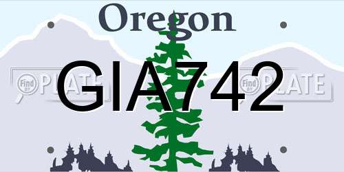 GIA742 Oregon License Plate