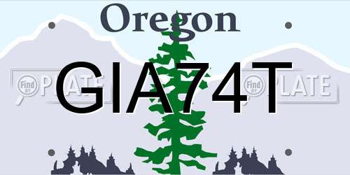 GIA74T Oregon License Plate
