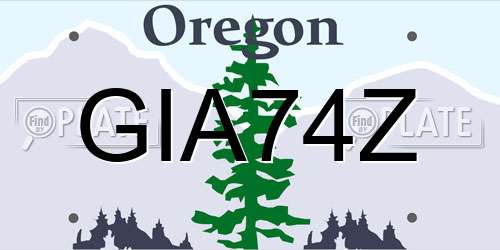 GIA74Z Oregon License Plate