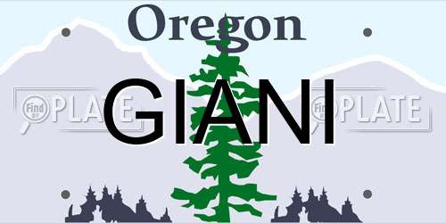 GIANI Oregon License Plate