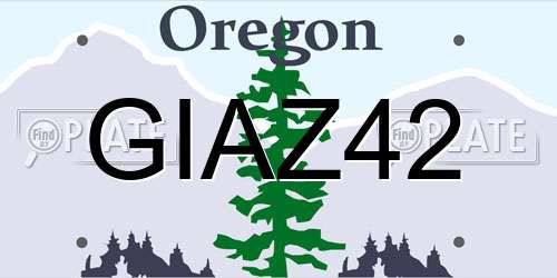 GIAZ42 Oregon License Plate