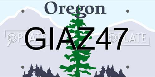 GIAZ47 Oregon License Plate
