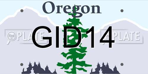 GID14 Oregon License Plate