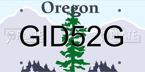 GID52G Oregon License Plate