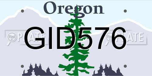 GID576 Oregon License Plate