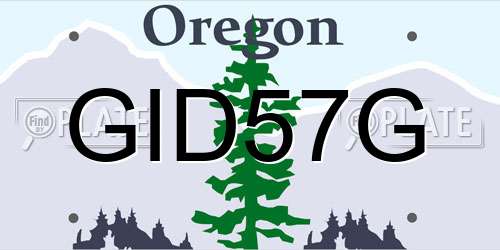 GID57G Oregon License Plate