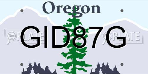 GID87G Oregon License Plate