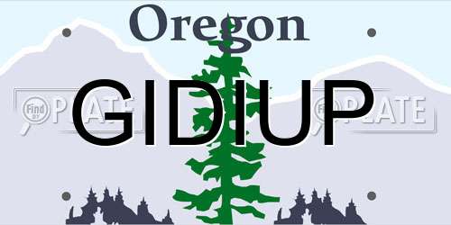 GIDIUP Oregon License Plate