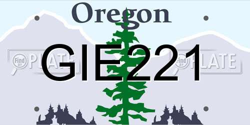 GIE221 Oregon License Plate
