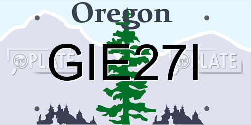 GIE27I Oregon License Plate