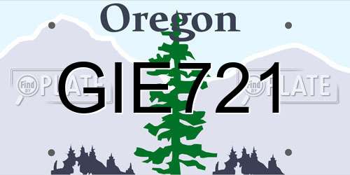 GIE721 Oregon License Plate