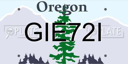 GIE72I Oregon License Plate