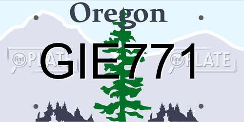 GIE771 Oregon License Plate