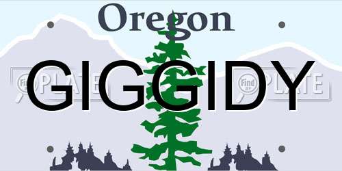 GIGGIDY Oregon License Plate