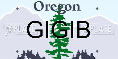 GIGIB Oregon License Plate