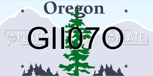 GII07O Oregon License Plate