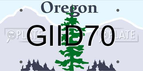 GIID70 Oregon License Plate