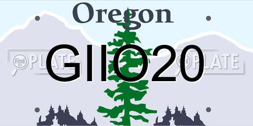 GIIO20 Oregon License Plate