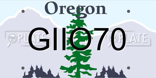 GIIO70 Oregon License Plate