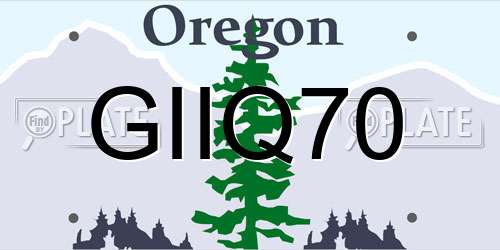 GIIQ70 Oregon License Plate