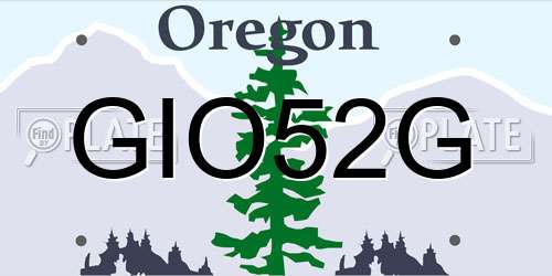 GIO52G Oregon License Plate