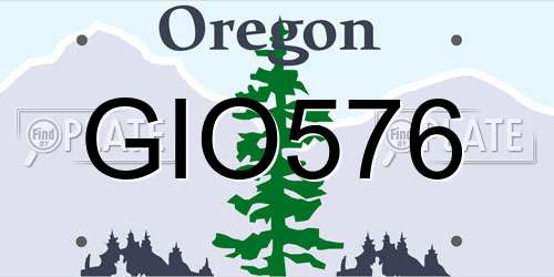 GIO576 Oregon License Plate