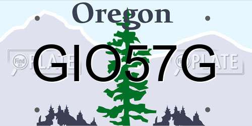 GIO57G Oregon License Plate
