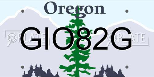 GIO82G Oregon License Plate