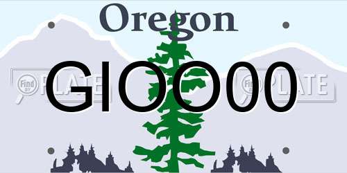GIOO00 Oregon License Plate