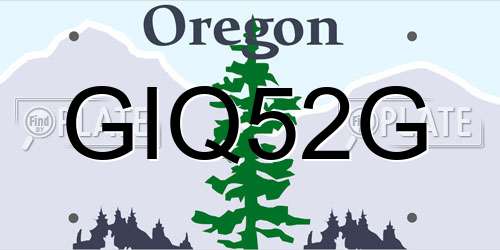 GIQ52G Oregon License Plate