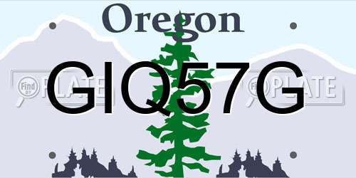GIQ57G Oregon License Plate