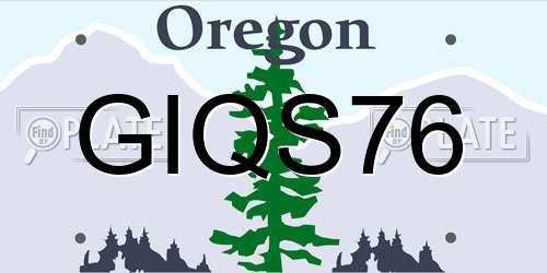 GIQS76 Oregon License Plate