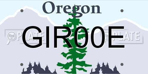GIR00E Oregon License Plate