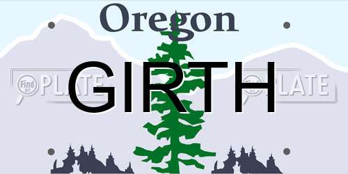 GIRTH Oregon License Plate
