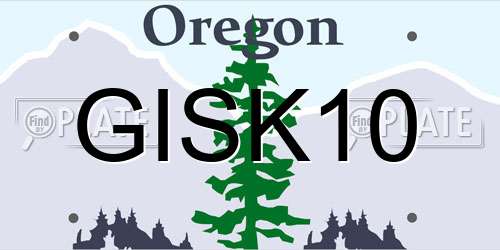 GISK10 Oregon License Plate