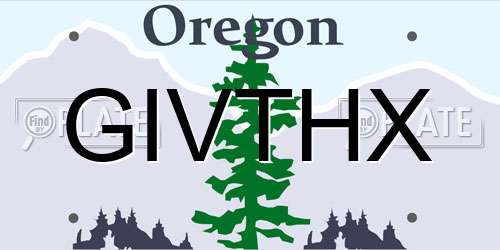 GIVTHX Oregon License Plate