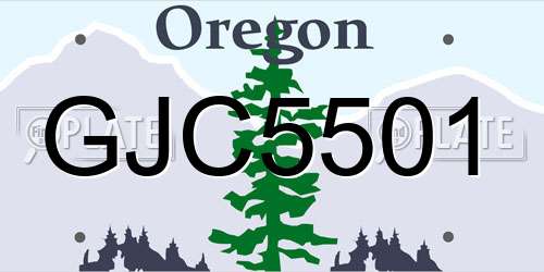 GJC5501 Oregon License Plate