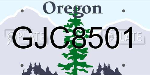 GJC8501 Oregon License Plate