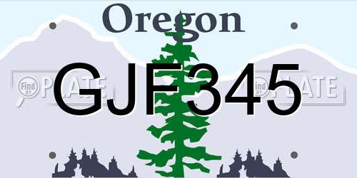 GJF345 Oregon License Plate