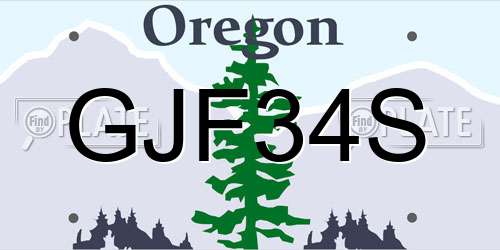 GJF34S Oregon License Plate