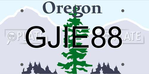 GJIE88 Oregon License Plate