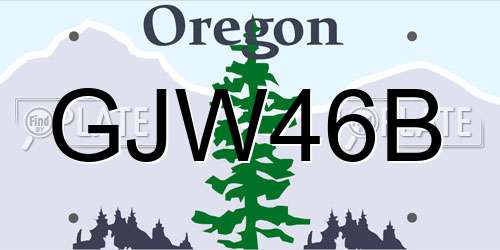 GJW46B Oregon License Plate