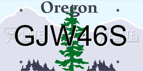 GJW46S Oregon License Plate