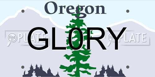 GL0RY Oregon License Plate