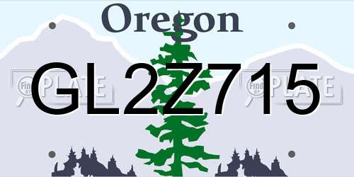 GL2Z715 Oregon License Plate