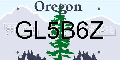 GL5B6Z Oregon License Plate