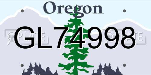 GL74998 Oregon License Plate